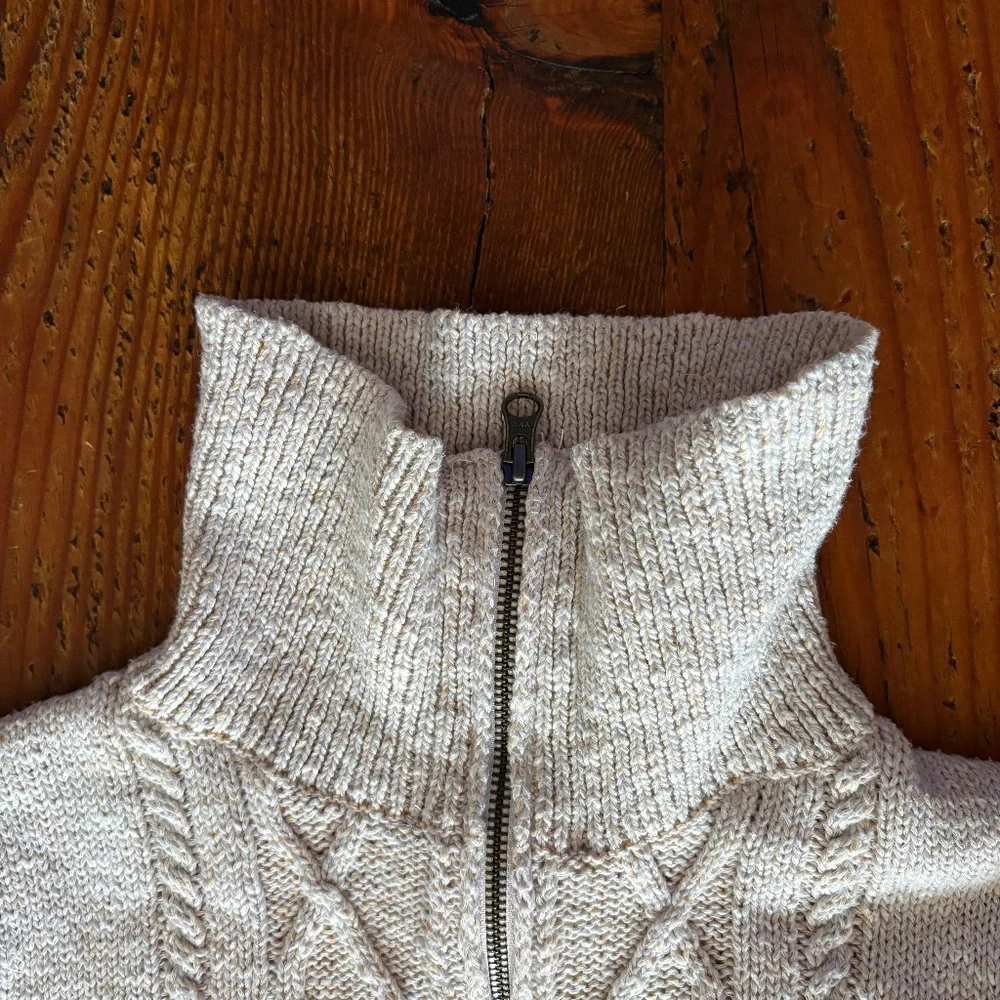 Free People Mont Blanc Mini Sweater Dress, Tan Oatmeal Color, Size Medium, Zip